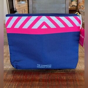 NEW The Cosmetics Company Store NAVY, PINK & WHITE Zippered COSMETIC BAG/POUCH!